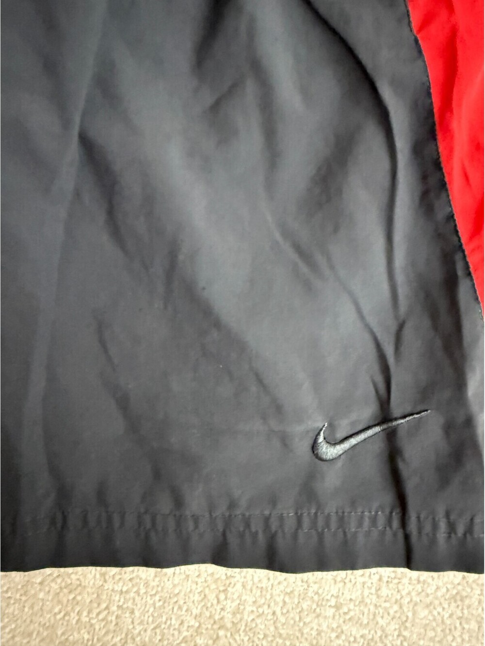 Nike Mens Small Black Red Dri-FIT Athletic Basketball Shorts White Stains Flaw - Picture 5 of 7